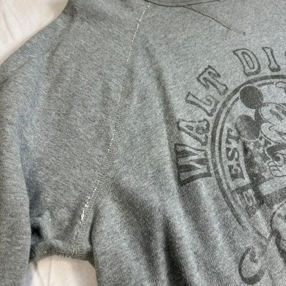 Disney Parks Authentic Original Mickey Mouse Raglan Sweatshirt, Gray, Size Large - Picture 3 of 14
